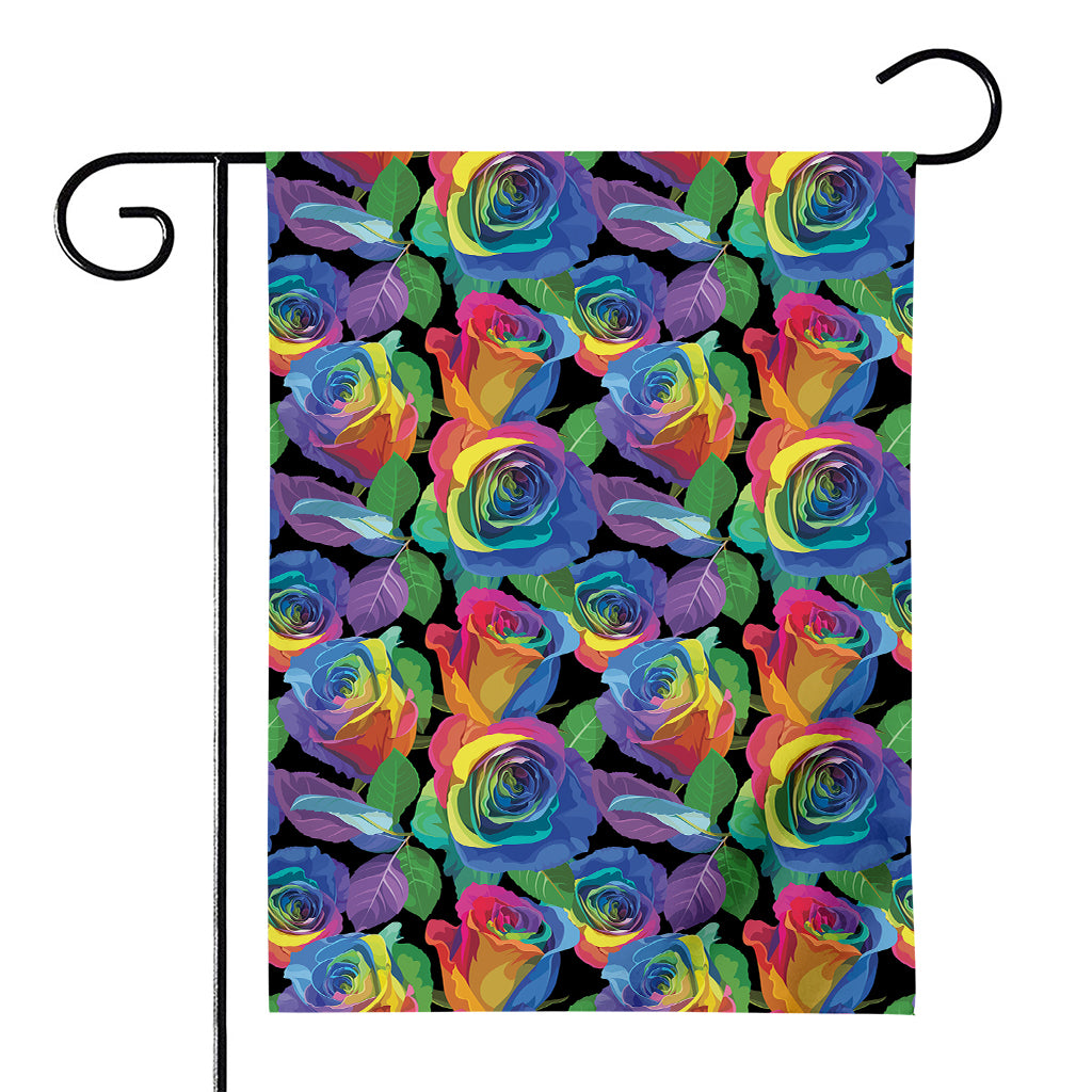 LGBT Pride Rainbow Roses Pattern Print House Flag