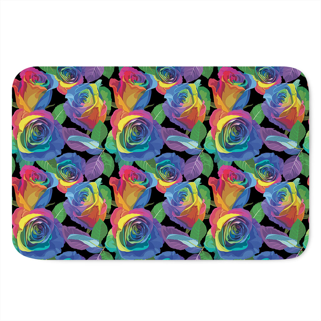 LGBT Pride Rainbow Roses Pattern Print Indoor Door Mat