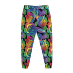 LGBT Pride Rainbow Roses Pattern Print Jogger Pants