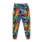 LGBT Pride Rainbow Roses Pattern Print Jogger Pants