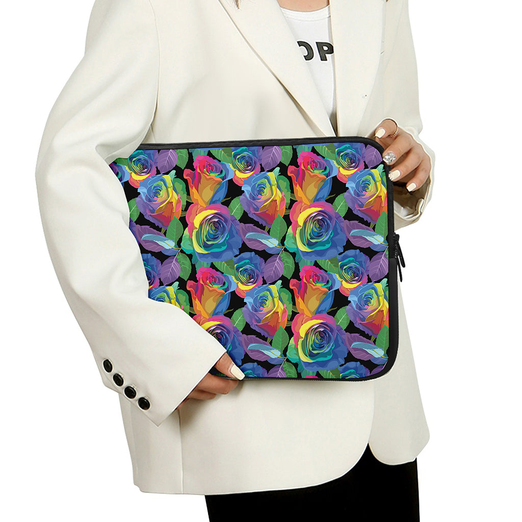 LGBT Pride Rainbow Roses Pattern Print Laptop Sleeve