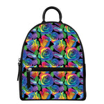 LGBT Pride Rainbow Roses Pattern Print Leather Backpack