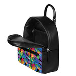 LGBT Pride Rainbow Roses Pattern Print Leather Backpack