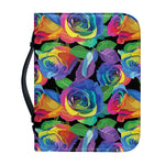 LGBT Pride Rainbow Roses Pattern Print Leather Bible Cover