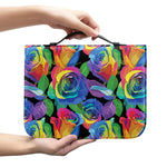 LGBT Pride Rainbow Roses Pattern Print Leather Bible Cover