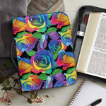 LGBT Pride Rainbow Roses Pattern Print Leather Bible Cover
