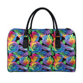 LGBT Pride Rainbow Roses Pattern Print Leather Duffel Bag