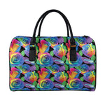 LGBT Pride Rainbow Roses Pattern Print Leather Duffle Bag