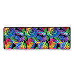 LGBT Pride Rainbow Roses Pattern Print Long Kitchen Mat