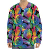 LGBT Pride Rainbow Roses Pattern Print Long Sleeve Baseball Jersey