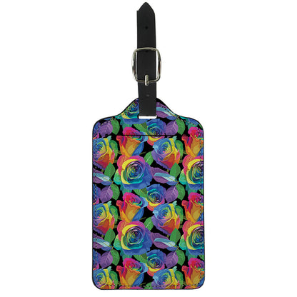 LGBT Pride Rainbow Roses Pattern Print Luggage Tag