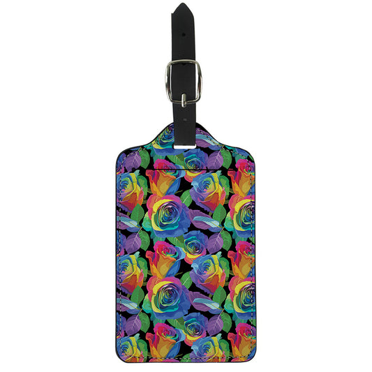 LGBT Pride Rainbow Roses Pattern Print Luggage Tag