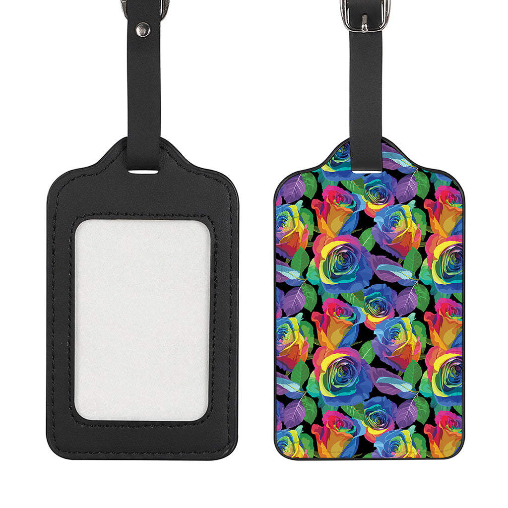 LGBT Pride Rainbow Roses Pattern Print Luggage Tag