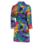 LGBT Pride Rainbow Roses Pattern Print Men's Bathrobe