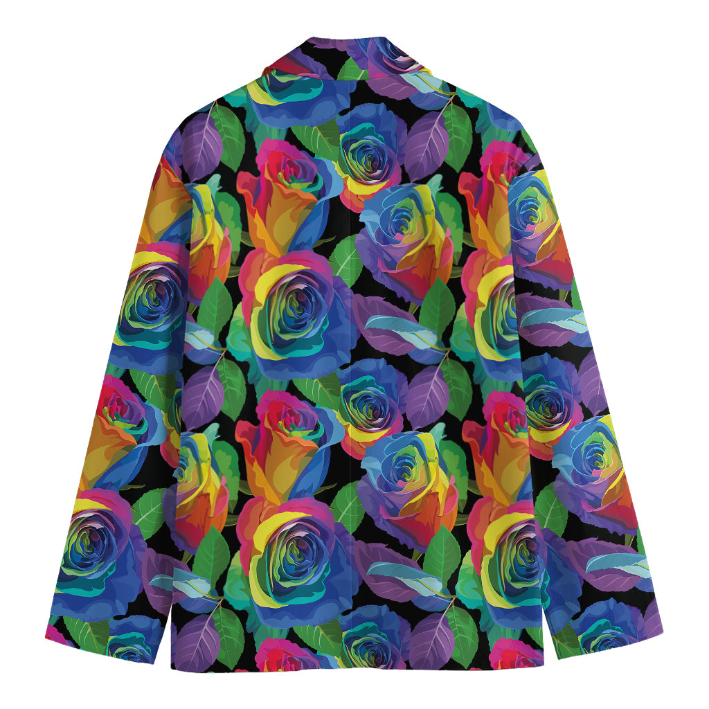 LGBT Pride Rainbow Roses Pattern Print Men's Blazer