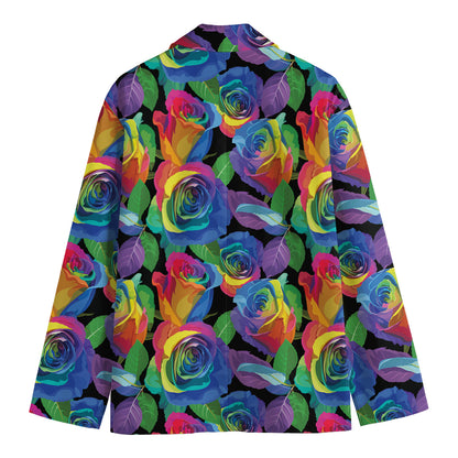 LGBT Pride Rainbow Roses Pattern Print Men's Blazer