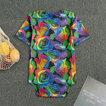 LGBT Pride Rainbow Roses Pattern Print Men's Bodysuit