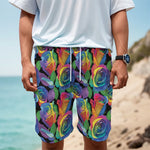 LGBT Pride Rainbow Roses Pattern Print Men's Cargo Shorts