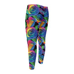 LGBT Pride Rainbow Roses Pattern Print Men's Compression Pants