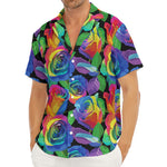 LGBT Pride Rainbow Roses Pattern Print Men's Deep V-Neck Shirt