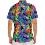 LGBT Pride Rainbow Roses Pattern Print Men's Deep V-Neck Shirt