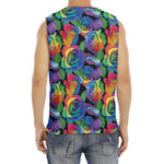 LGBT Pride Rainbow Roses Pattern Print Men's Fitness Tank Top