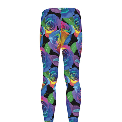 LGBT Pride Rainbow Roses Pattern Print Men's leggings