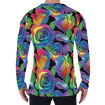 LGBT Pride Rainbow Roses Pattern Print Men's Long Sleeve T-Shirt
