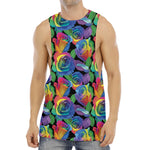 LGBT Pride Rainbow Roses Pattern Print Men's Muscle Tank Top