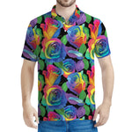 LGBT Pride Rainbow Roses Pattern Print Men's Polo Shirt
