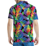 LGBT Pride Rainbow Roses Pattern Print Men's Polo Shirt