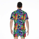LGBT Pride Rainbow Roses Pattern Print Men's Rompers