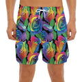 LGBT Pride Rainbow Roses Pattern Print Men's Split Running Shorts