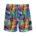 LGBT Pride Rainbow Roses Pattern Print Men's Sports Shorts
