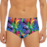 LGBT Pride Rainbow Roses Pattern Print Men's Triangle Swim Briefs