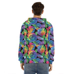 LGBT Pride Rainbow Roses Pattern Print Men's Velvet Pullover Hoodie