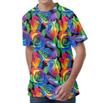 LGBT Pride Rainbow Roses Pattern Print Men's Velvet T-Shirt