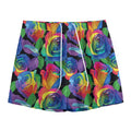 LGBT Pride Rainbow Roses Pattern Print Mesh Shorts