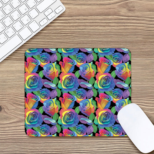 LGBT Pride Rainbow Roses Pattern Print Mouse Pad