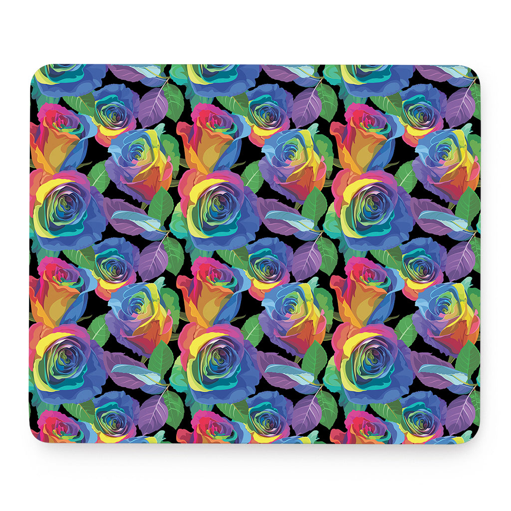 LGBT Pride Rainbow Roses Pattern Print Mouse Pad