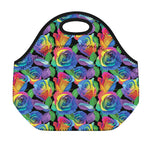 LGBT Pride Rainbow Roses Pattern Print Neoprene Lunch Bag