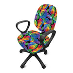 LGBT Pride Rainbow Roses Pattern Print Office Chair Cover