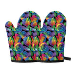 LGBT Pride Rainbow Roses Pattern Print Oven Mitts