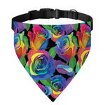 LGBT Pride Rainbow Roses Pattern Print Over The Collar Dog Bandana