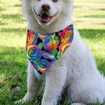 LGBT Pride Rainbow Roses Pattern Print Over The Collar Dog Bandana