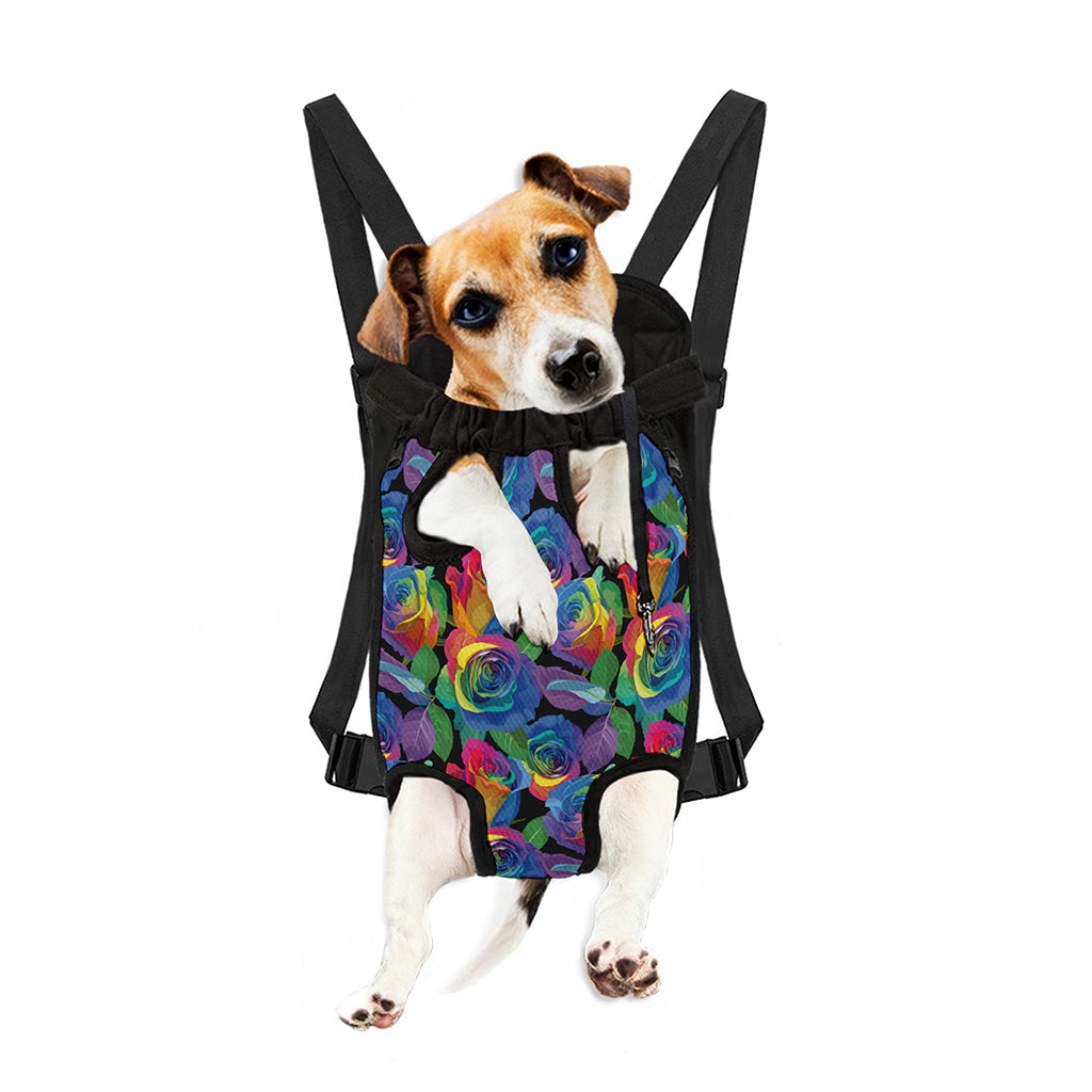 LGBT Pride Rainbow Roses Pattern Print Pet Carrier Backpack