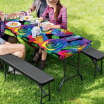 LGBT Pride Rainbow Roses Pattern Print Picnic Table Cover