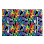 LGBT Pride Rainbow Roses Pattern Print Placemat