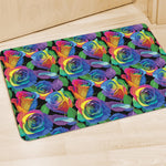 LGBT Pride Rainbow Roses Pattern Print Polyester Doormat