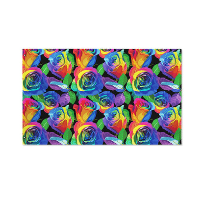 LGBT Pride Rainbow Roses Pattern Print Polyester Flag